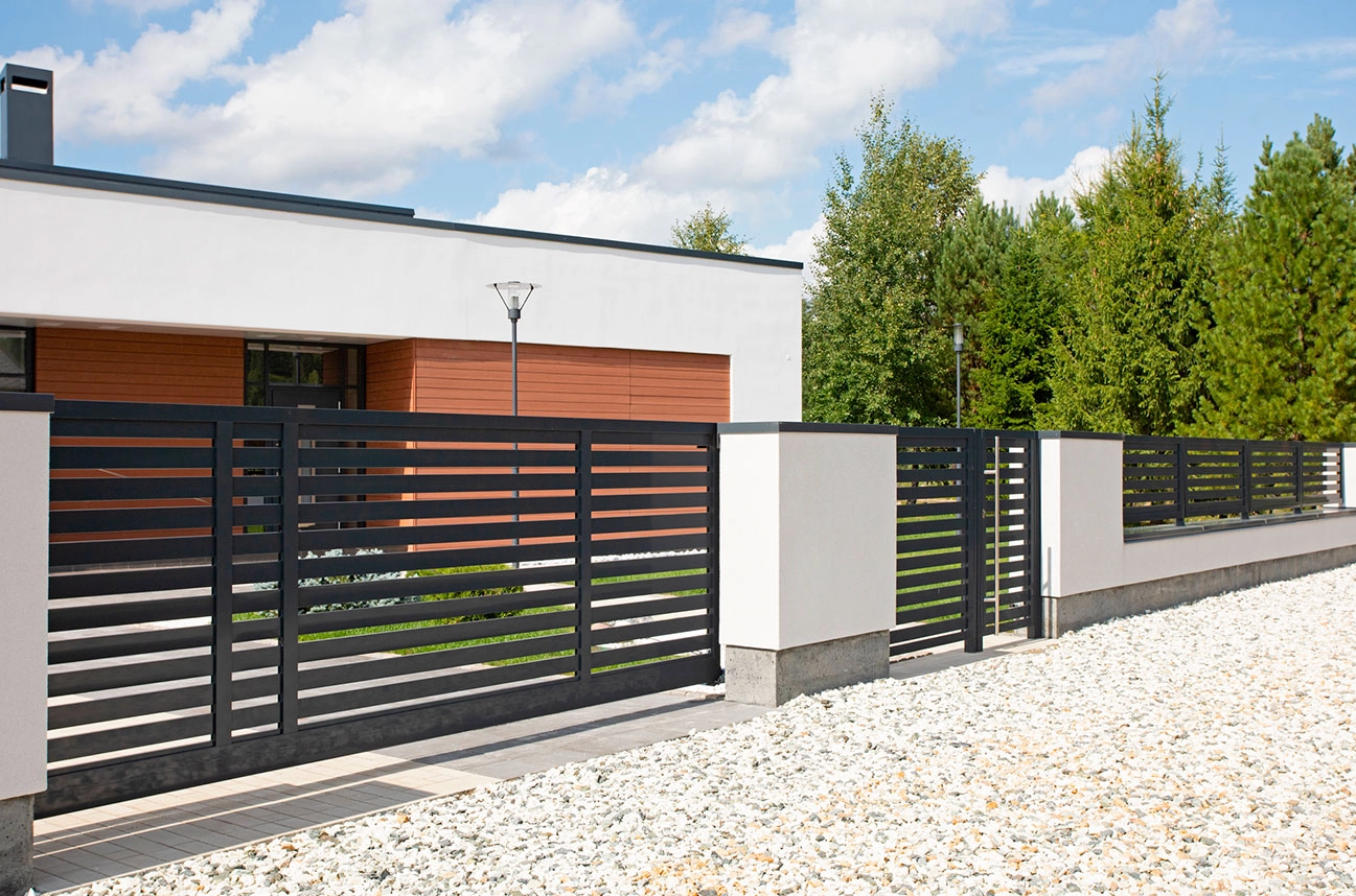 Ворота откатные алюминиевые ALUTECH Prestige